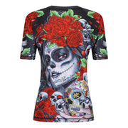 Calaveras y Rosas Women's Short Sleeve Rashguard - Raven Fightwear