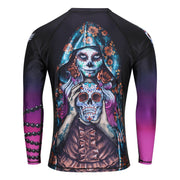 La Calavera Catrina Men's Long Sleeve Rashguard - Raven Fightwear