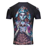 La Calavera Catrina Men's Short Sleeve Rashguard - Raven Fightwear