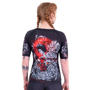 The Illustrated Geisha 2.0 Women's Short Sleeve Rashguard - Raven Fightwear