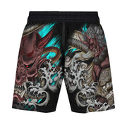 The Oni and The Dragon Men's Hybrid Fight Shorts - Raven Fightwear