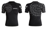 Power Pangolin Black Women's Short Sleeve Rashguard